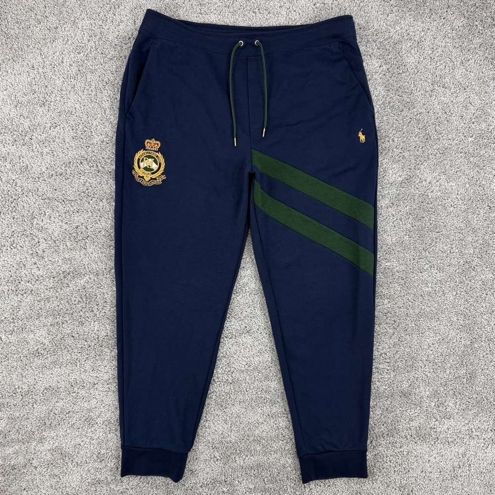 Polo Ralph Lauren Crest Double Knit Joggers Men's XL Navy Drawstrings